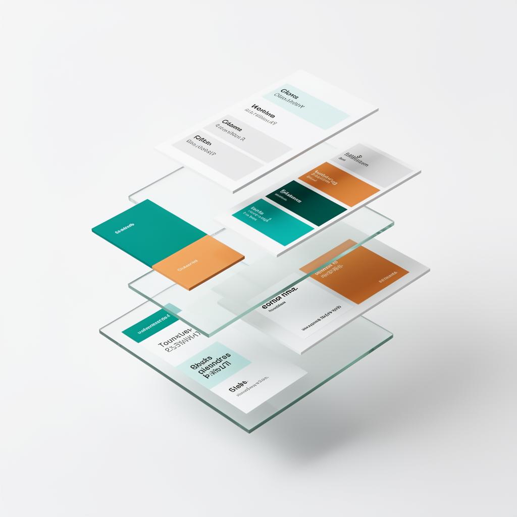 Layered glass cards showing Lovable theme colour palettes