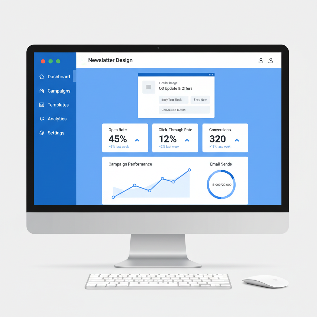 Email marketing newsletter interface